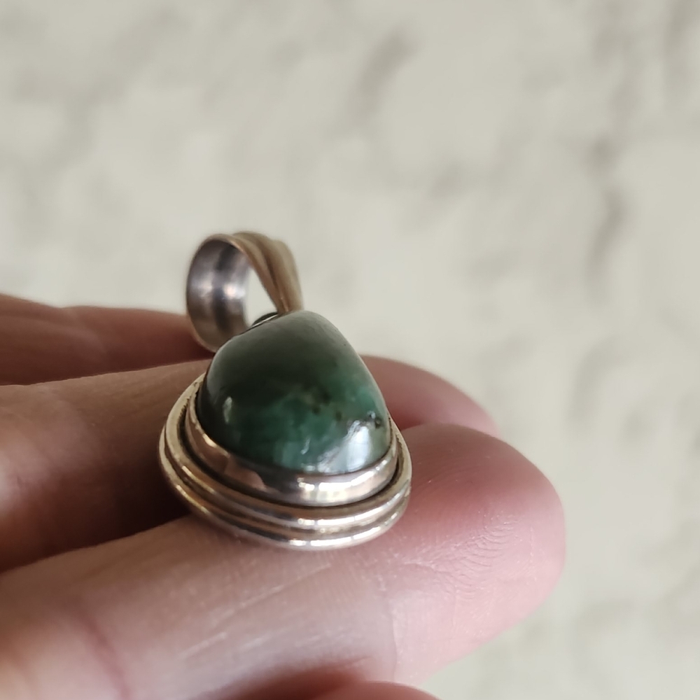 Sterling Silver Ruby Zoisite Gemstone Pendant - image 3